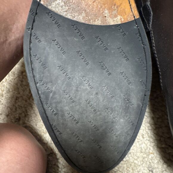 BALLY Men\'s Slip-on Brown Black Leather Loafer Sz US 10.5
